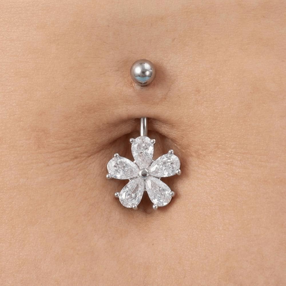 Simple Navel Ring Crystal Body Piercing Jewelry Holiday Belly Button Rings For Women