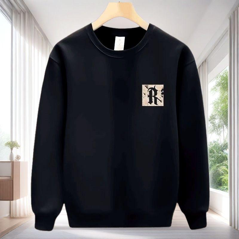

Men s American Print Fleece-Lined Sweatshirt - Loose Fit, Thick, Casual Crew Neck, Trendy Long Sleeve Top 4XL for 170-190 jin