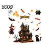 Static Cling Halloween Set Glass Sticker, Window Clings, Reusable Electrostatic Decals, Haunted Decoration House Stickers for Doors Windows,