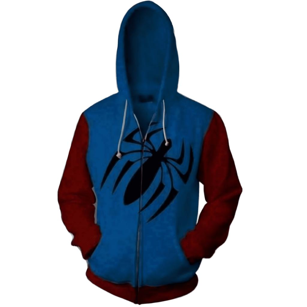 Casual Loose Fit Long Sleeve Hooded Jacket with Front Pocket and Printed Design Suitable for Men and Women Lightweight Zip Up Sweatshirt