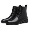 Martin Boots Men's Cowhide High-top Shoes Fashion Casual British Pointed Side Zipper Lace-up Leather Boots Chelsea Boots Men's