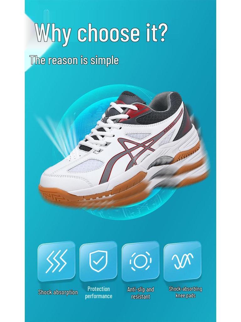 Men's 2023 Mesh Badminton & Table Tennis Shoes, Large Size, All-Season Volleyball Sports Shoes for Men & Women.
