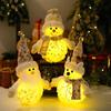 Festive Light-Up Christmas Figurines Tabletop Night Light Santa Claus Decoration Cute Snowman Ornament Holiday Decoration