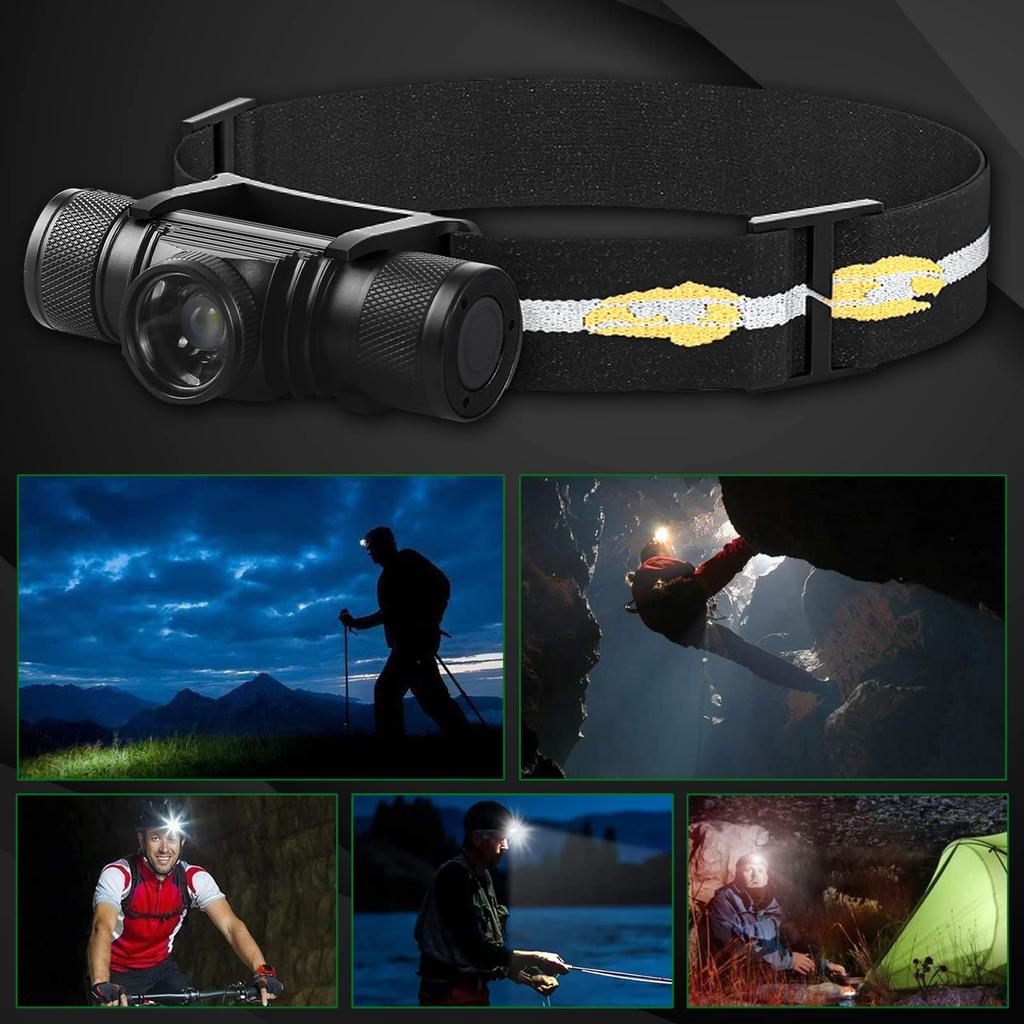 ONUEMP Rechargeable 500 Sealed Waterproof LED Continuous Waterproof 5 Lighting SOS Switchable between Focused and Diffused Hidden Charging Extendable