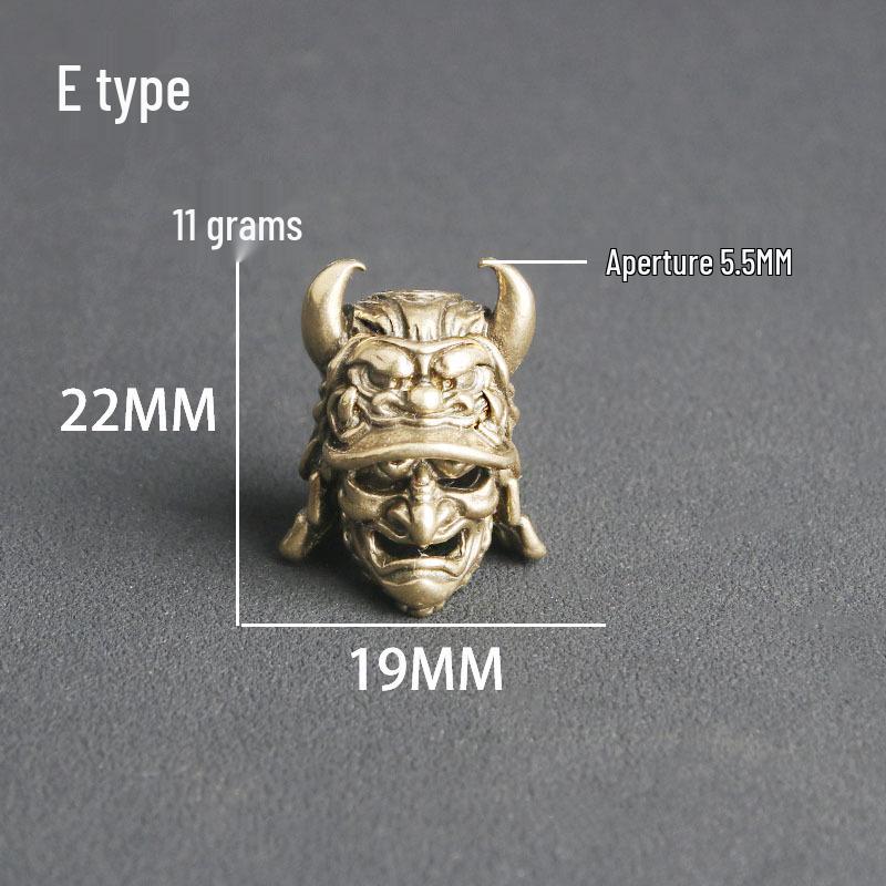 Brass Skull Head Paracord & Keyring Pendant DIY Accessory