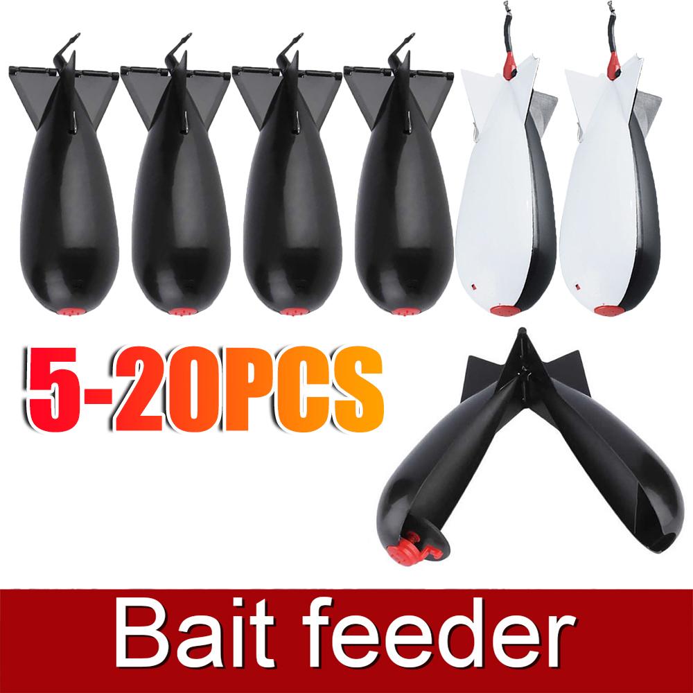 5-20pcs Carp Fishing Rocket Feeder 14.5cm/19cm Spod Bomb Float Lure Bait Holder Pellet Rocket Feeder Pellet Fishing Accessories