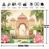 2D Traditional Pichwai Backdrop, Cow Temple Background for Indian Wedding Photoshoot