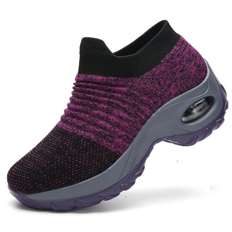 Large Size Outdoor Women'S Shoes Air Cushion Fly-Woven Sneakers Overalls Socks Shoes