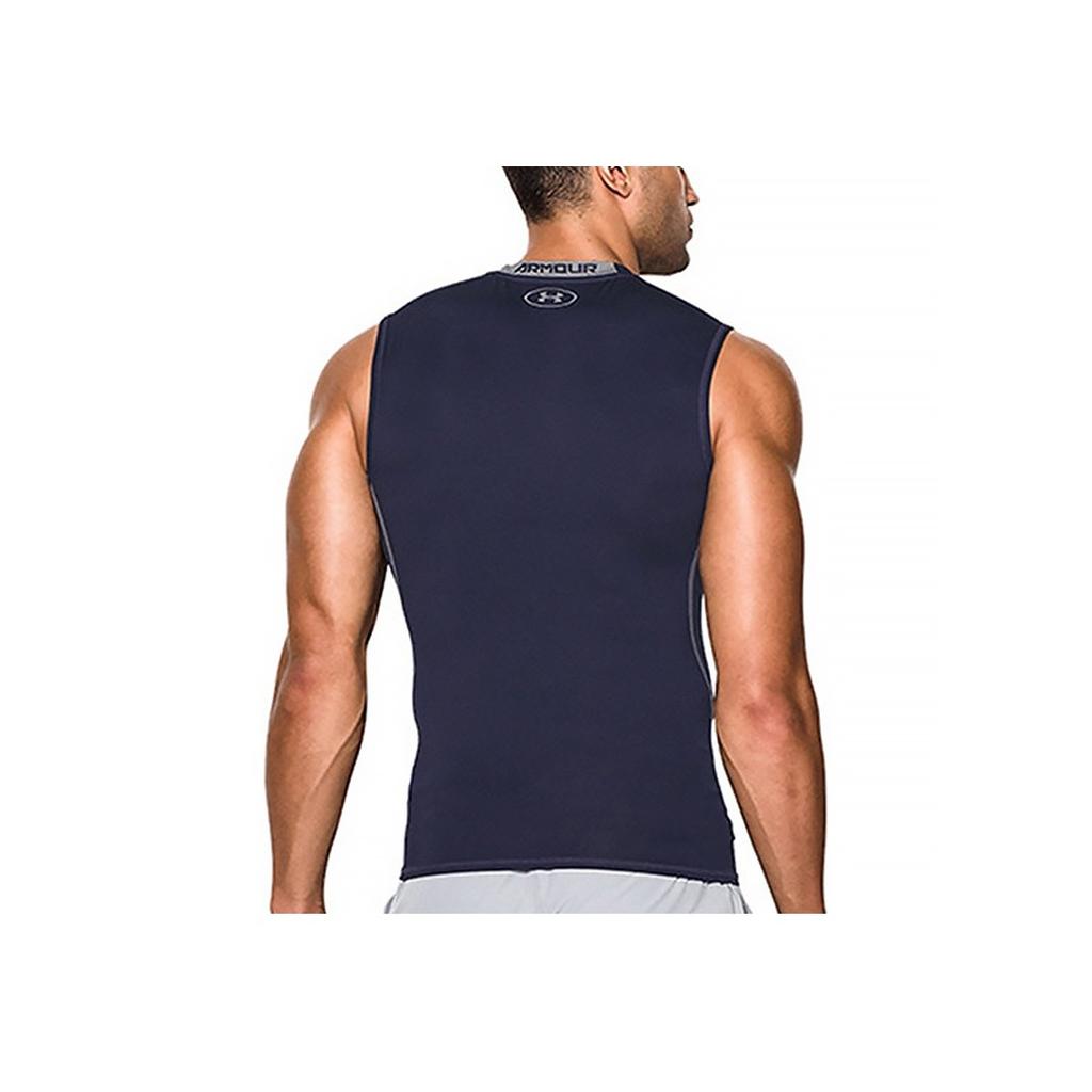 Under Armour Ua Regular Fit Breathable Compression Gym Shirt Men Tops Deep-Blue 1257469-410