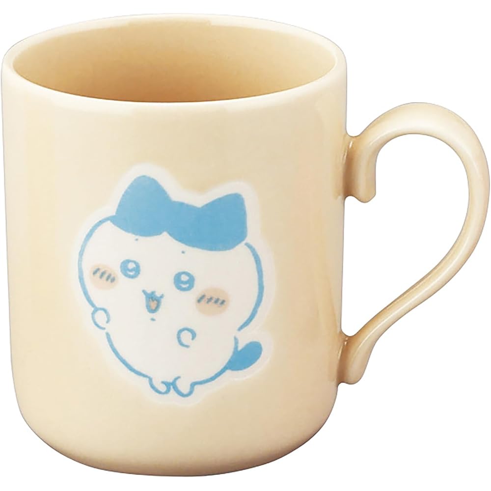 Chikawa Official Licensed Mug Set with Wooden Coaster 300ml Microwave and Dishwasher Safe Beige