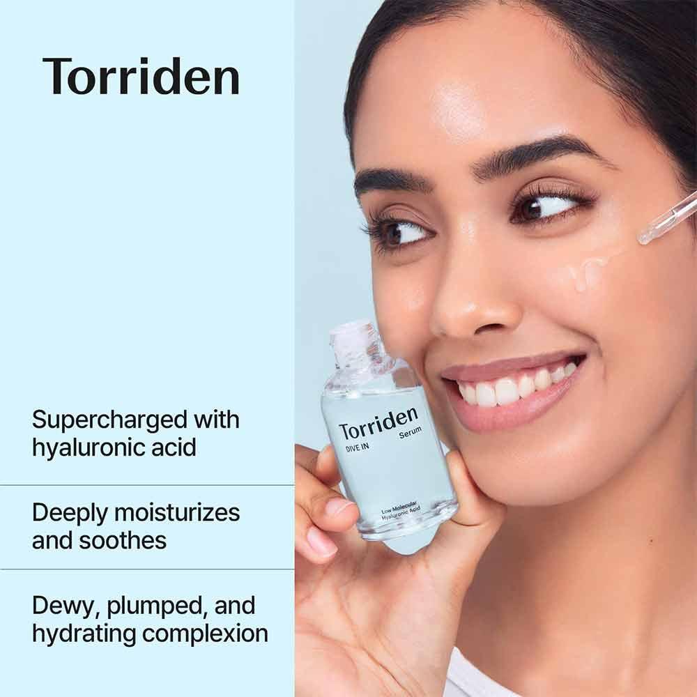 TORRIDEN DIVE-IN סרום לחות מרגיע עם חומצה היאלורונית במשקל מולקולרי נמוך לעור לח וזוהר 50 מ"ל