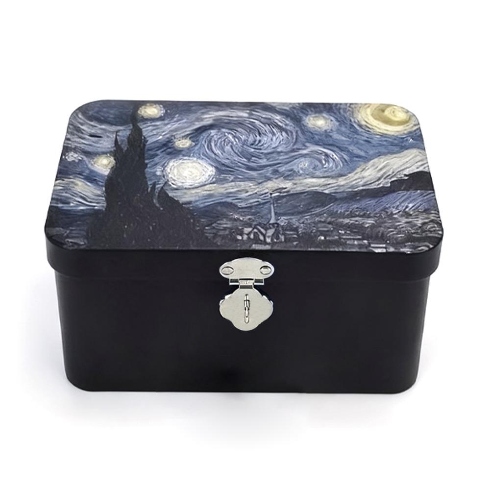 Rectangular Shape Tinplate Box Large Size Empty Box Treasure Chest Iron Box  Cosmetic Organizer