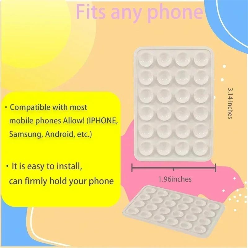 2PCS Hands Free Silicone Suction Phone Holder Strong Adhesive Stand for IPhone 15 Pro Max Samsung S24 S23 Universal Grip Mount