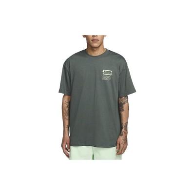 T-shirt Confortable Ample Manches Courtes Imprimé Lettres Série ACG Hommes Hauts Vert Vintage FV3490-338