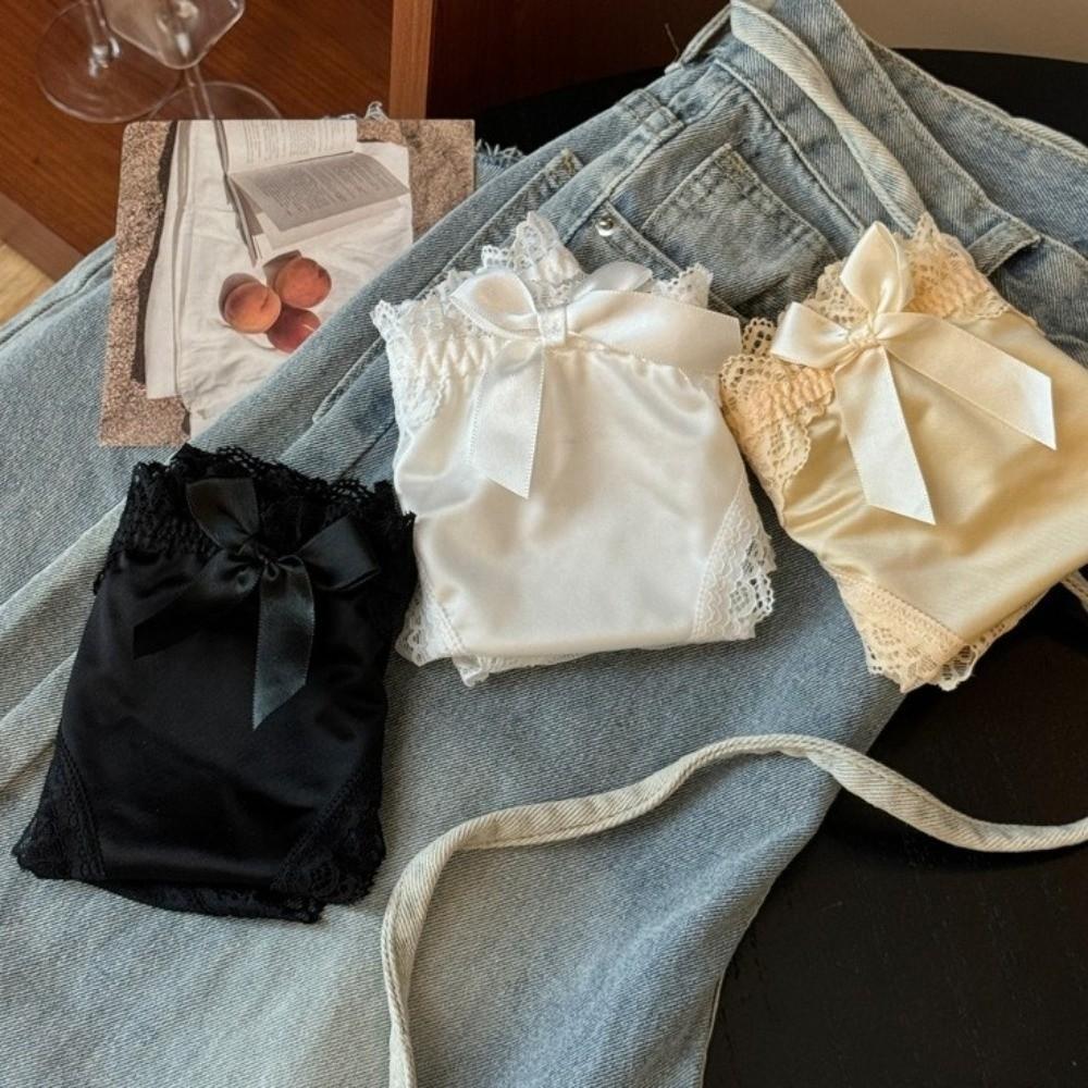 Transparent Lace Panties Bow Lace Thin Underwear Breathable Mesh Flower Briefs  Lady