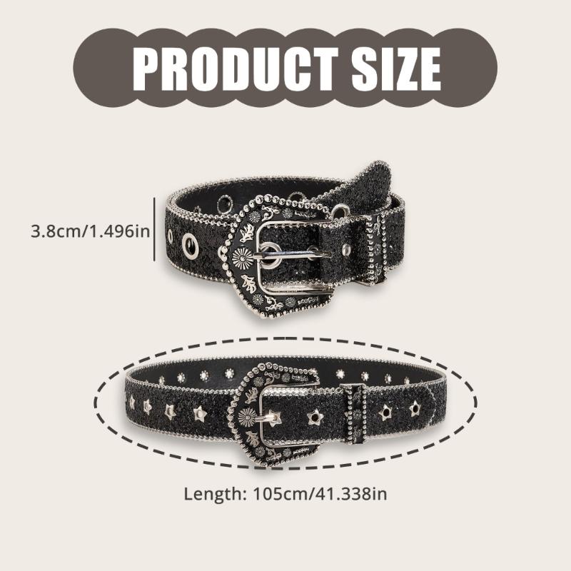 Fashionable Wide Waist Belt Elegant Glitters Belt Vintage Styles Waistband for Dresses and Jeans