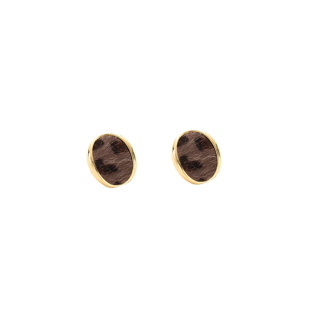 Leopard Print Stud Earrings Oval Retro Light Luxury Earrings Niche Design High-End Earrings Women'S Models