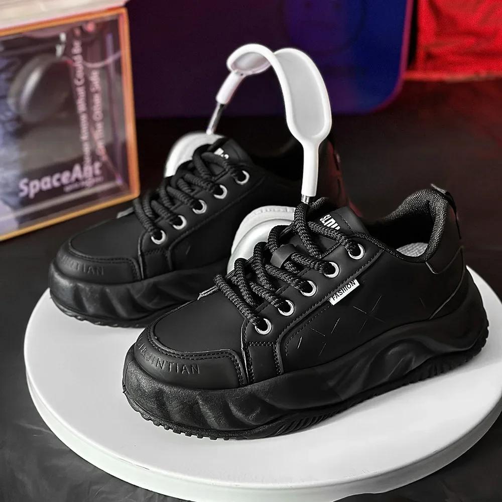 

Men s Fashionable Multifunctional Breathable Platform Shoes Fashionable and Versatile Korean Version Men s Student Shoes 39 чёрный
