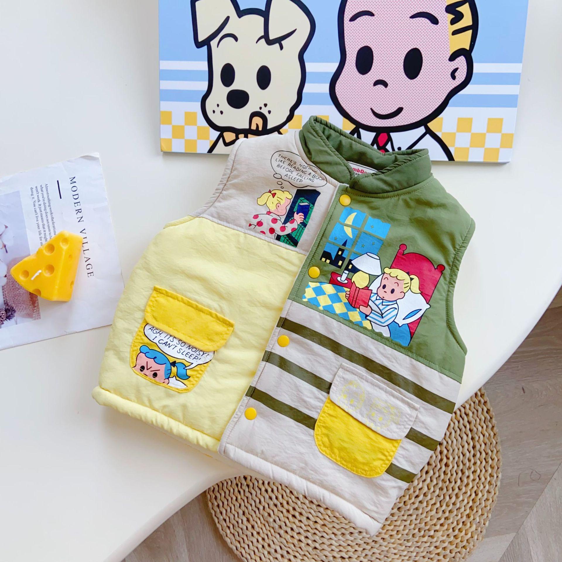 

Premium Fleece-Lined Cotton Vest for Children - Thickened Autumn/Winter Outerwear for Boys & Girls 90 cm