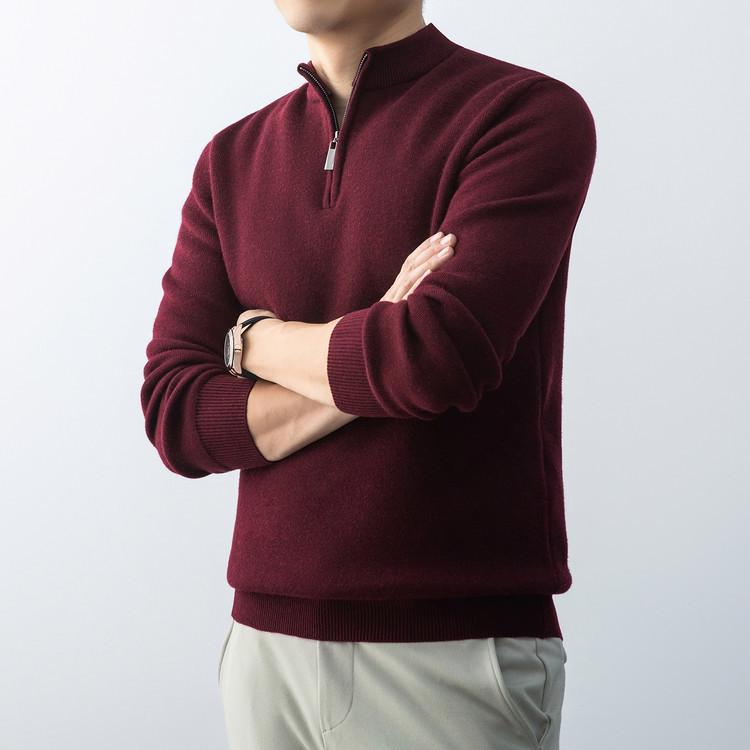 Men's Thickened Plus Velvet Zipper Pullover Knitwear - Autumn/Winter Casual Fashion Long Sleeve