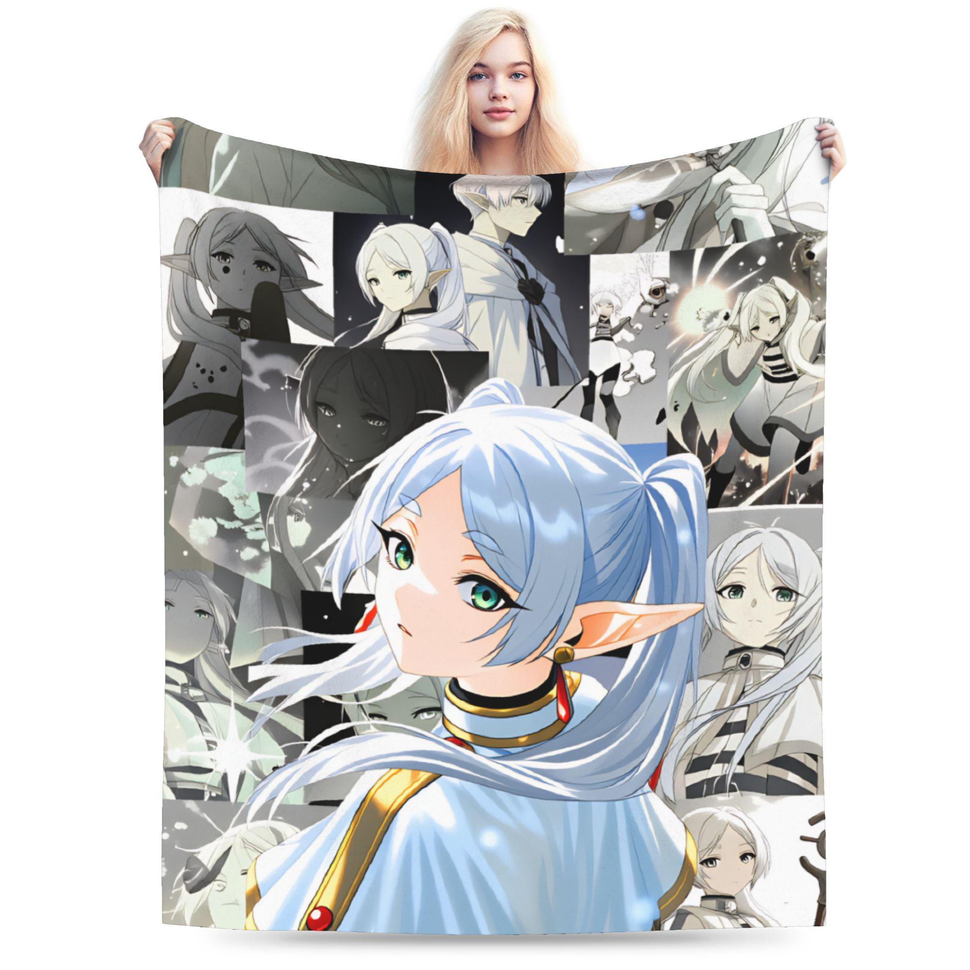 

Frieren Beyond Journeys Blanket Quality Soft Throw Blanket Winter Kids Adult Bedroom Fluffy Bedspread 75x90cm