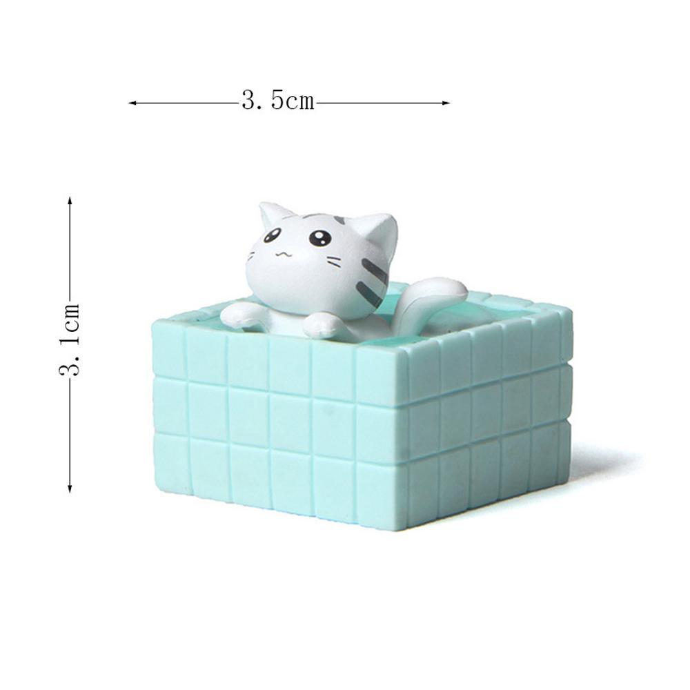 1-4 Pcs Mini Shower Cat Ornament Garden Kitten Statue Gift Kids Children Baby Room Decoration Toy Miniature Figurines Home Decor