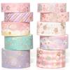 Masking Tape 10-piece Set Washi Creative Gold Foil DIY Craft Journal Planner Scrapbook Wrapping Gift Decoration (cute Patterns)