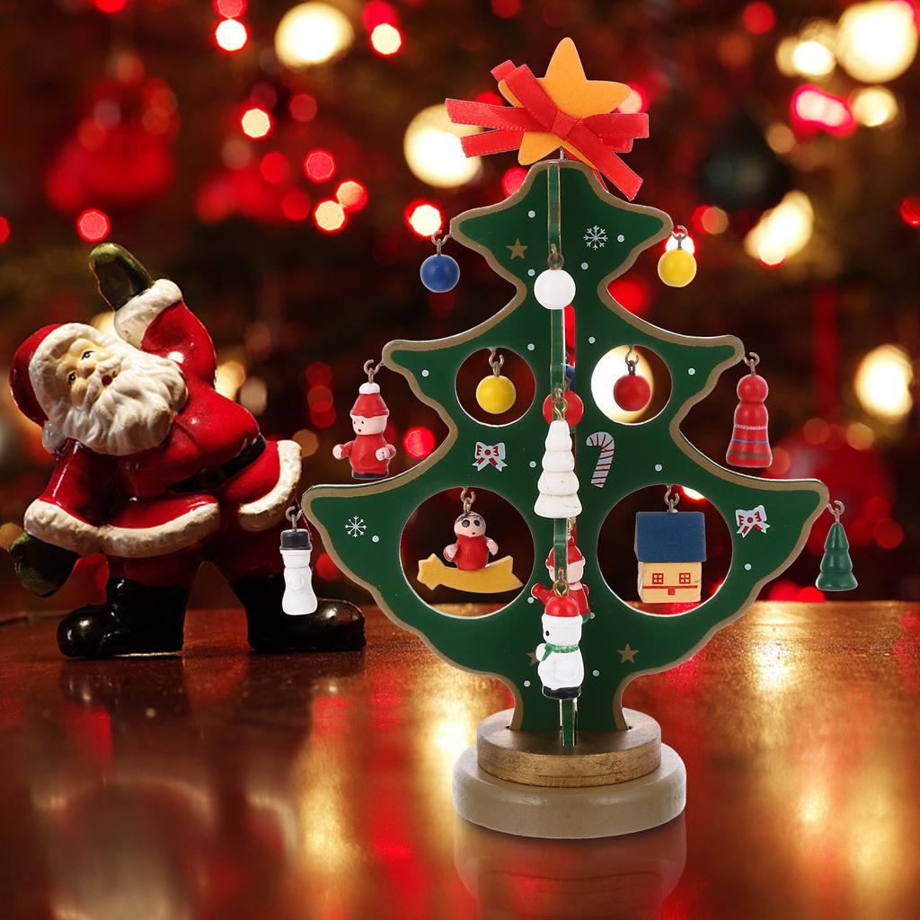 Wooden Christmas Tree Nament Decor Statue Xmas Supplies Holiday Gifts Home Festive Decorations Christmas Party