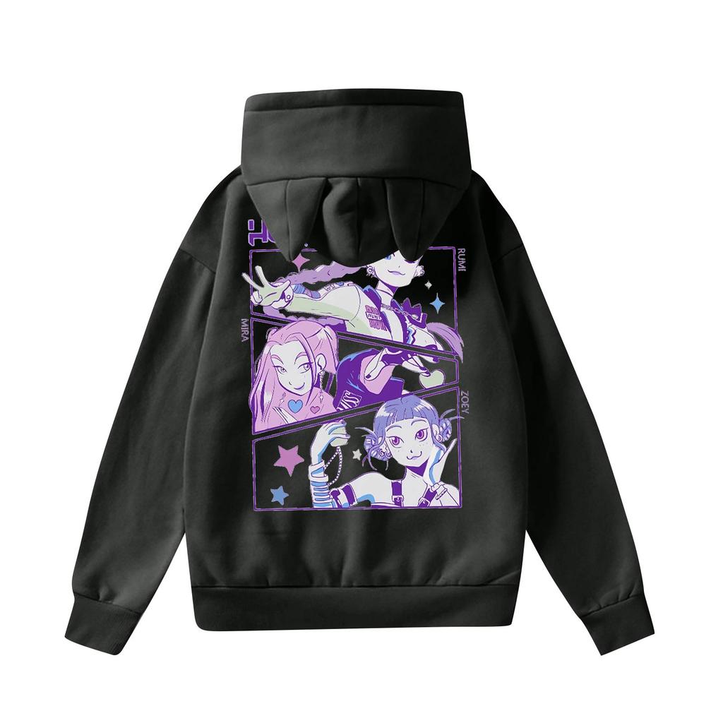Ladies Fashion Casual Long Sleeve Printed Round Neck Hoodie Pullover Top With  Pockets