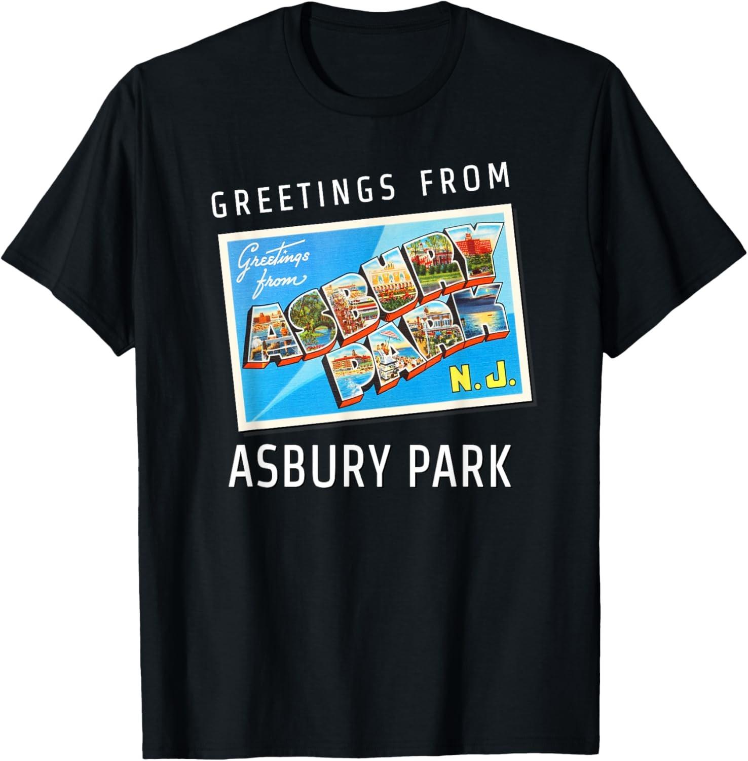 Asbury Park New Jersey NJ Travel Souvenir Gift Postcard T-Shirt S разноцветный