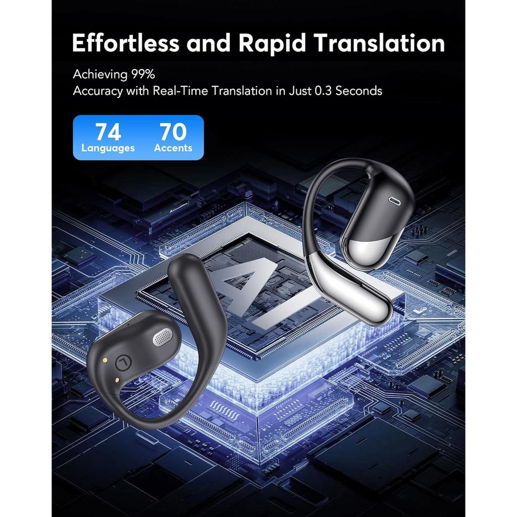 Translation Earbuds Real Time AI 144 Language Translator Earphones Audifonos Traductores Inglés Español 3-in-1 Translating Device For Travel Learning