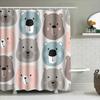 Cute Bear Pattern Shower Curtain Waterproof Bathroom Decor Home Decor