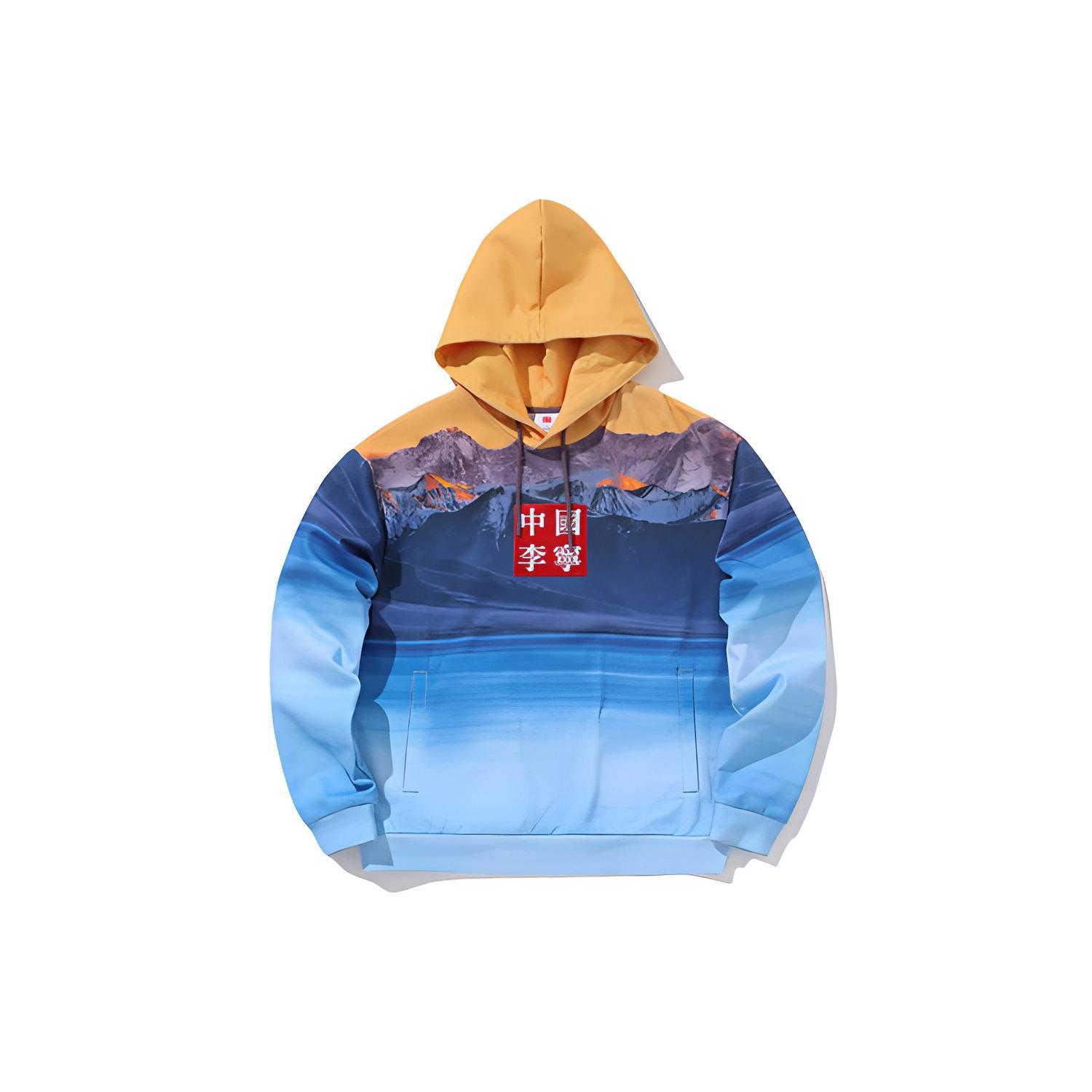Li Ning Sweatshirts Unisex Blue Hooded Moderate Regular AWDP757-1 S