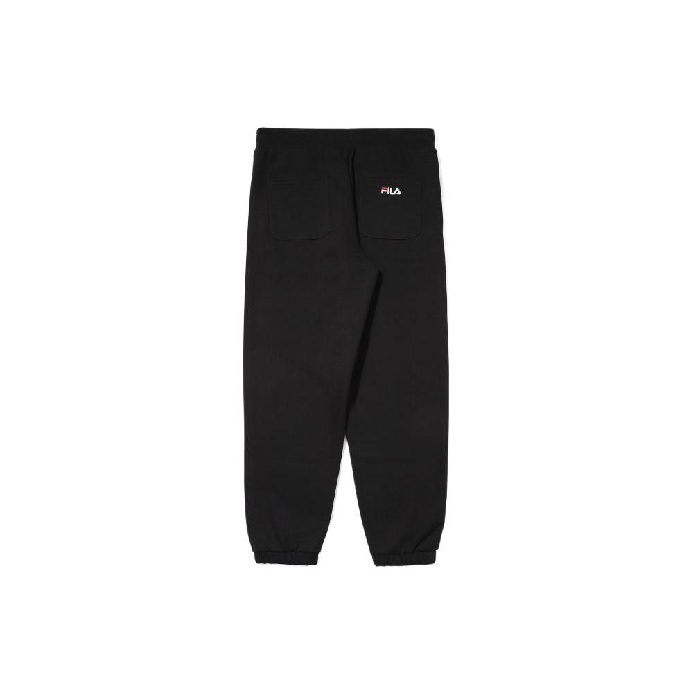 FILA Knitted Sweatpants Unisex Black Moderate Cuffed Pants FS2FPE4101X-BLK