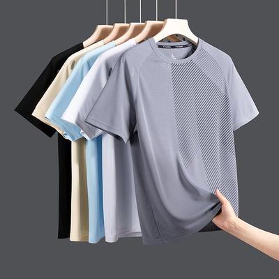 Men’s Summer Ice Silk Quick-Dry Loose Fit Short Sleeve T-Shirt