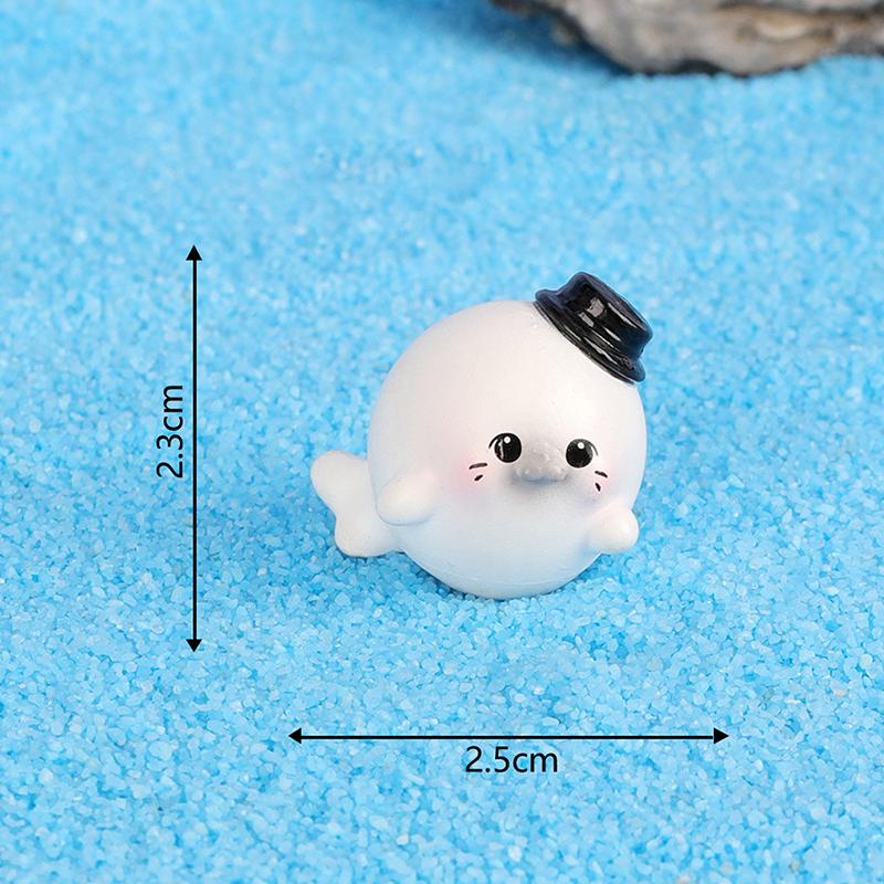 1Pc Home Mini Cartoon Seal Animal Moss Micro Landscape Ornament Plants Bonsai Car Diy Decoration