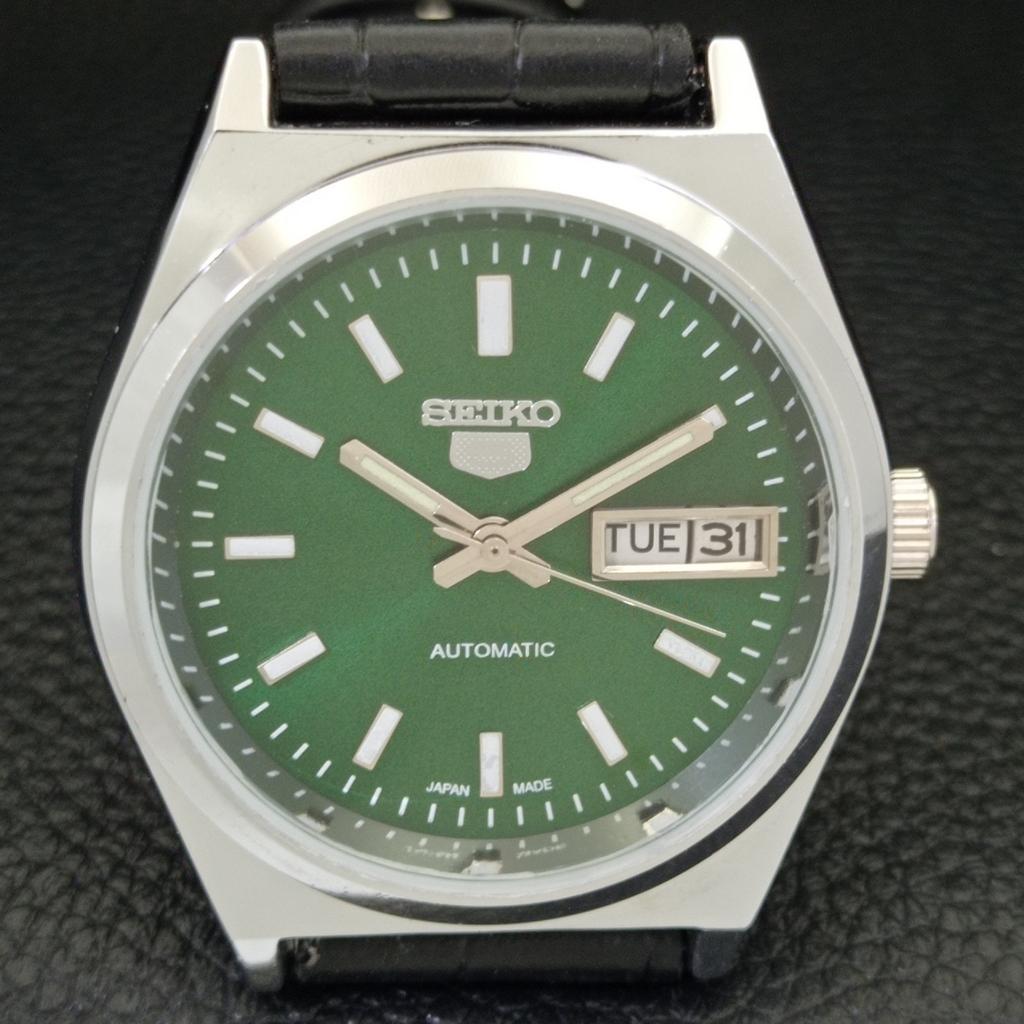 VINTAGE REFURBISHED SEIKO 5 AUTOMATIC JAPAN MENS GREEN DIAL WATCH A440639-9 Sk-a440639-1