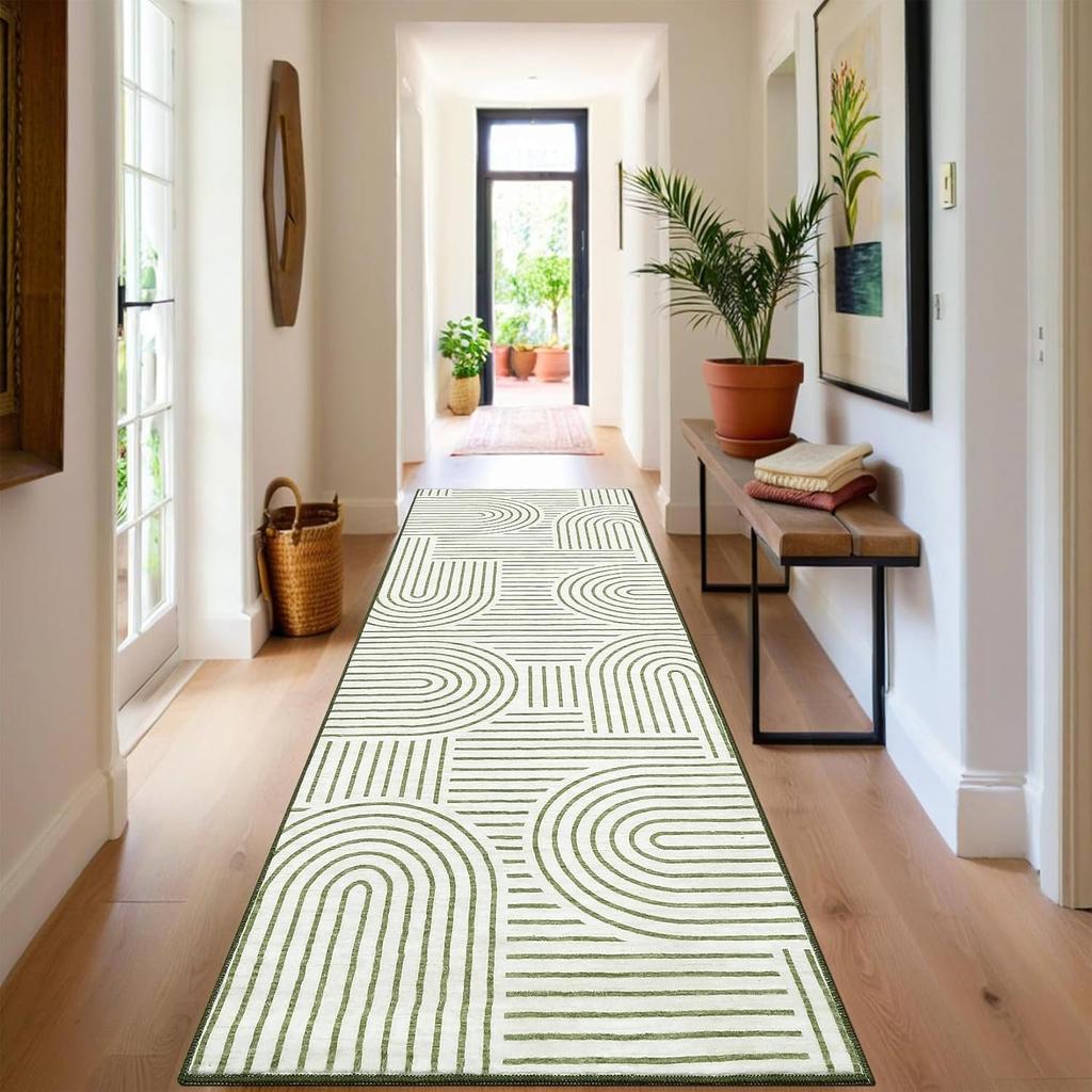 Geometric Lines Hallway Carpets Living Room Carpet Non-Slip Washable Rug Soft Sofa Coffee Table Floor Mat for Kitchen Tapis
