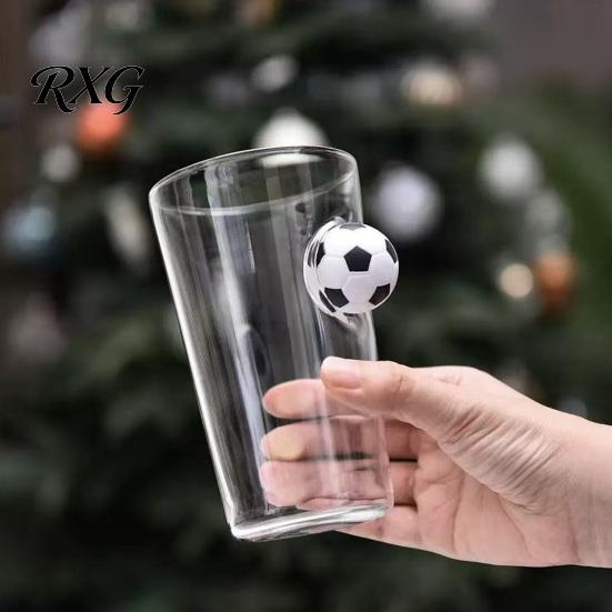 Versatile Home Drinkware Wine Glass, Golf/Football/Tennis/Rugby/Baseball/Billiards/Basketball Shape, Creative Transparent Stadium Cup for Sports Fans