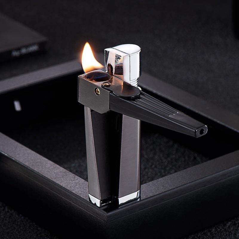 2023 New Oblique Flame Open Flame Lighter Inflatable Pipe Lighter Manufacturers Wholesale