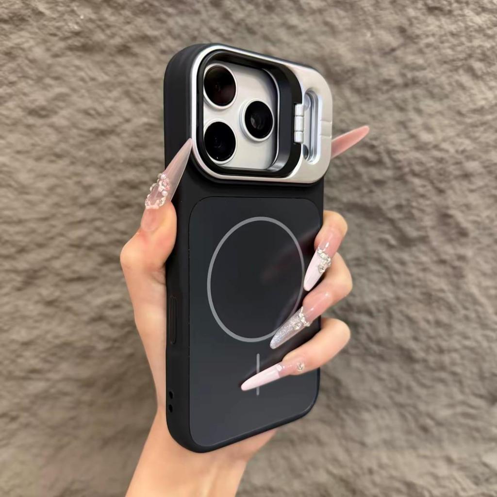 IPhone17PROMAX Skin-sensitive Fine-ring Magnetic Mobile Phone Case Is Suitable for Apple 16 Lens Bracket Anti-fall Protective Cover