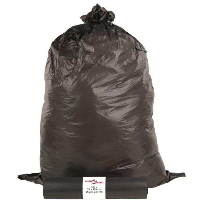 NC Sacs Poubelles 250 Pcs Noir 120L Vidaxl