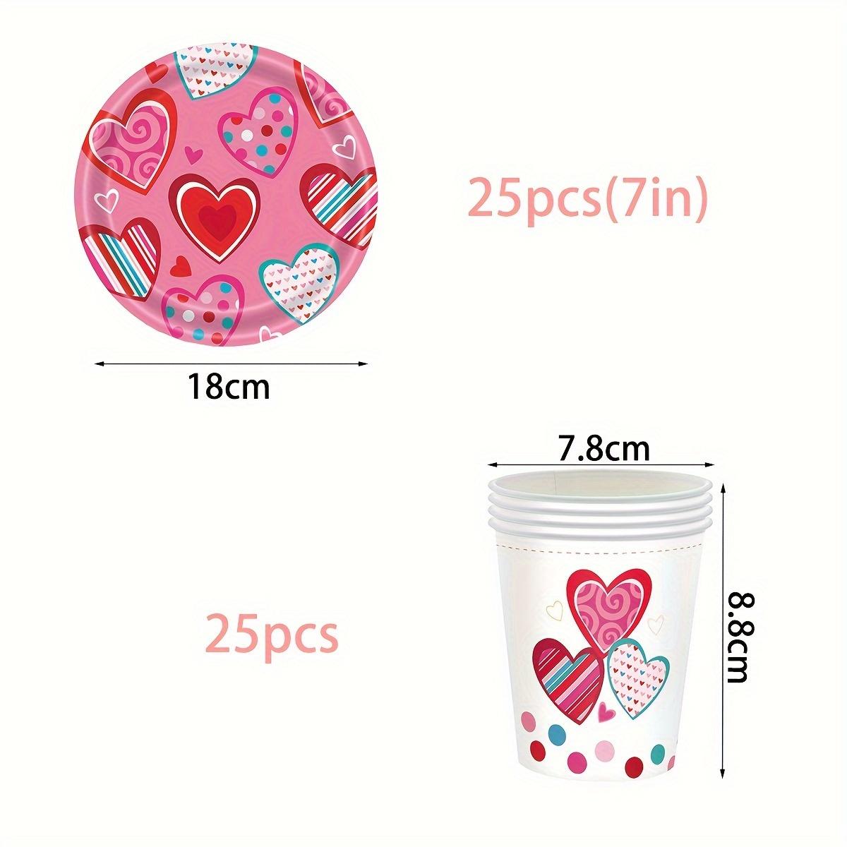 

День святого Валентина Свадебные принадлежности для вечеринки 50 шт. одноразовая посуда набор тарелок в форме сердца украшения 50pcs（25pcs+25pcs）