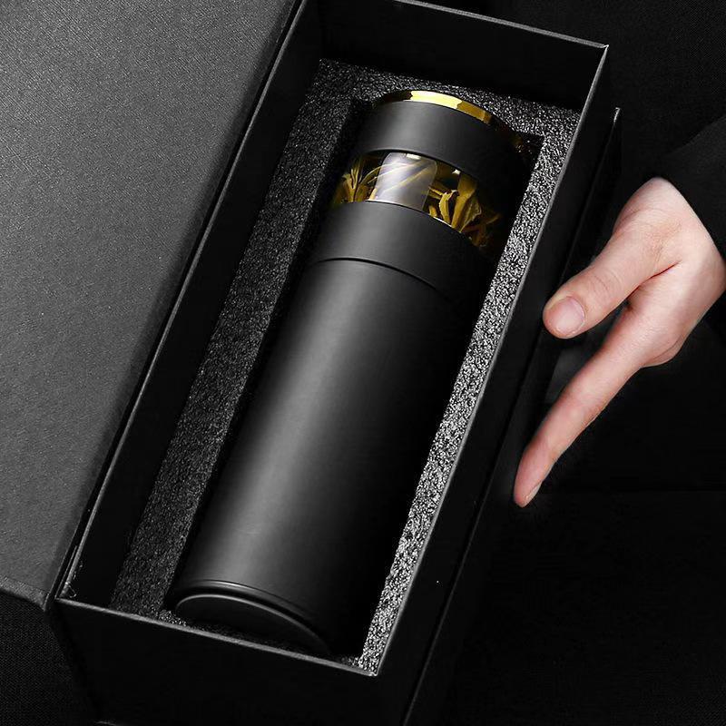 Tazza termica in acciaio inossidabile 316 con display intelligente della temperatura e infusore per tè – Regalo aziendale ideale