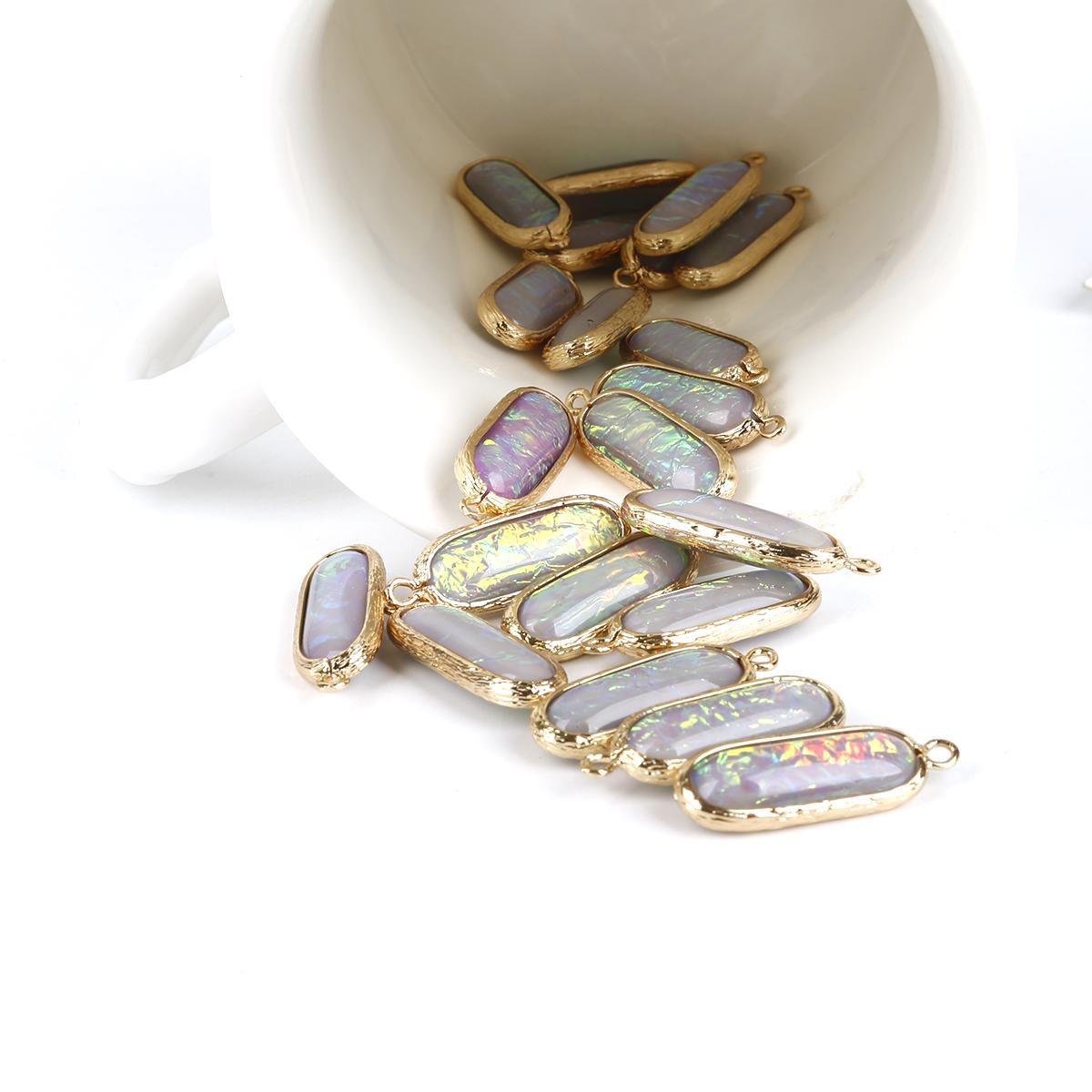 

2 шт. подвески из смолы овальные позолоченные подвески для изготовления ювелирных изделий серьги аксессуары браслет