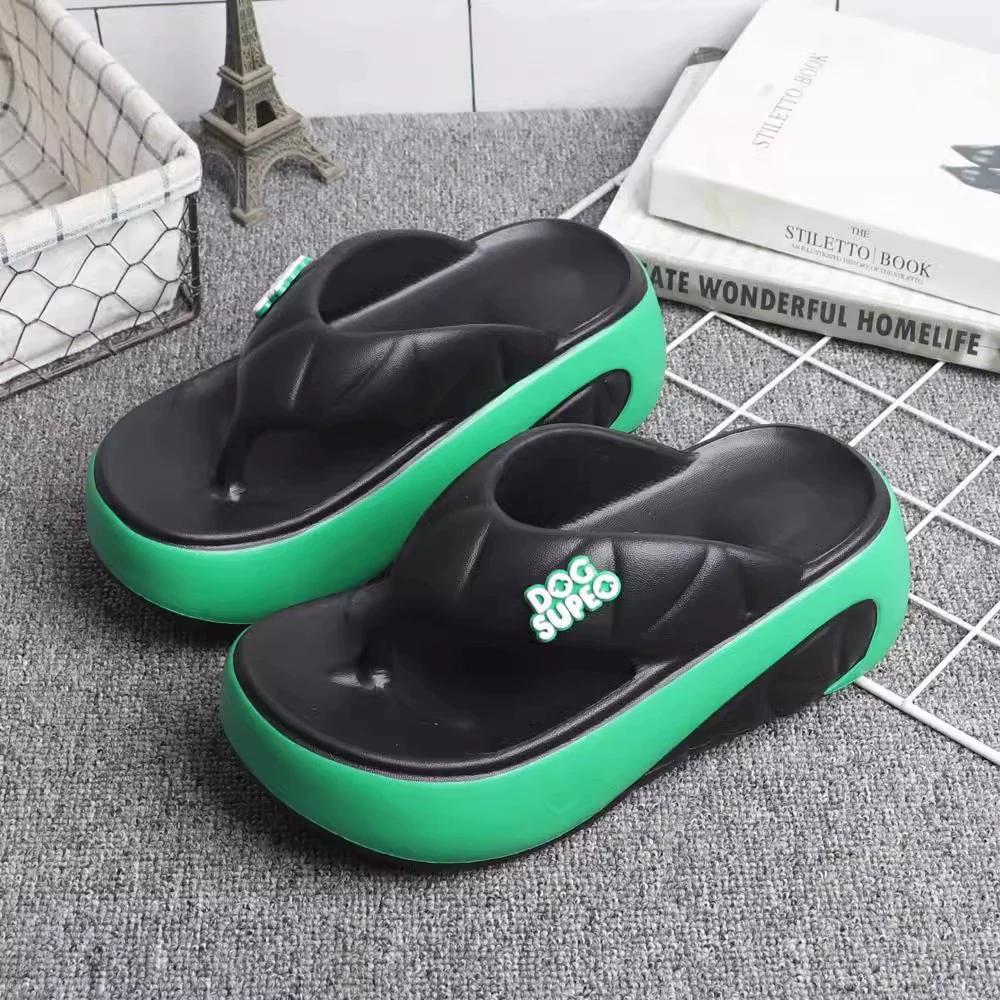 Damen Plateau-Hausschuhe Sommer Outdoor Strand Sandalen Bequem Flach Mode Flip-Flops Leichte Slides Damen