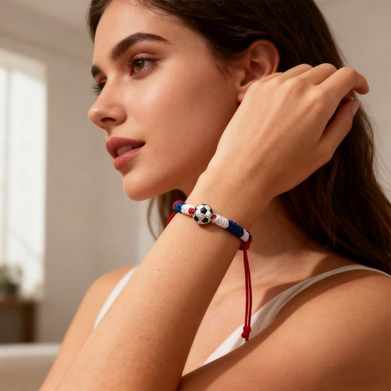 Comfortable Fit Sports Braided Bracelet for Any Occasions Featuring Adjustable Designs Football Tennis Cycling