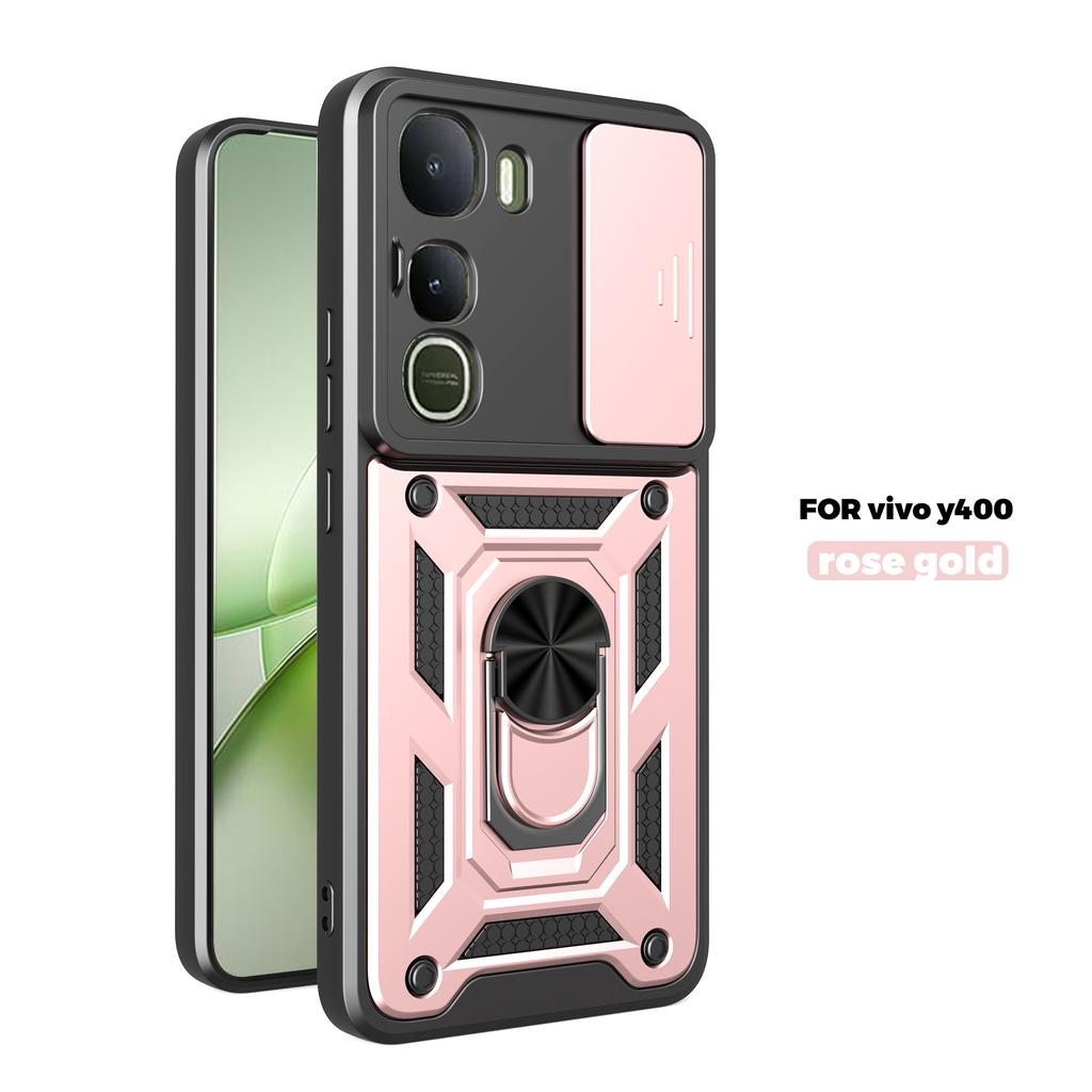For Vivo Y400 Case Vivo Y400 Pro Cover Vivo Y400 y400 pro Magnetic Ring Holder Armor Phone Case Slide Camera Protect Back Cover