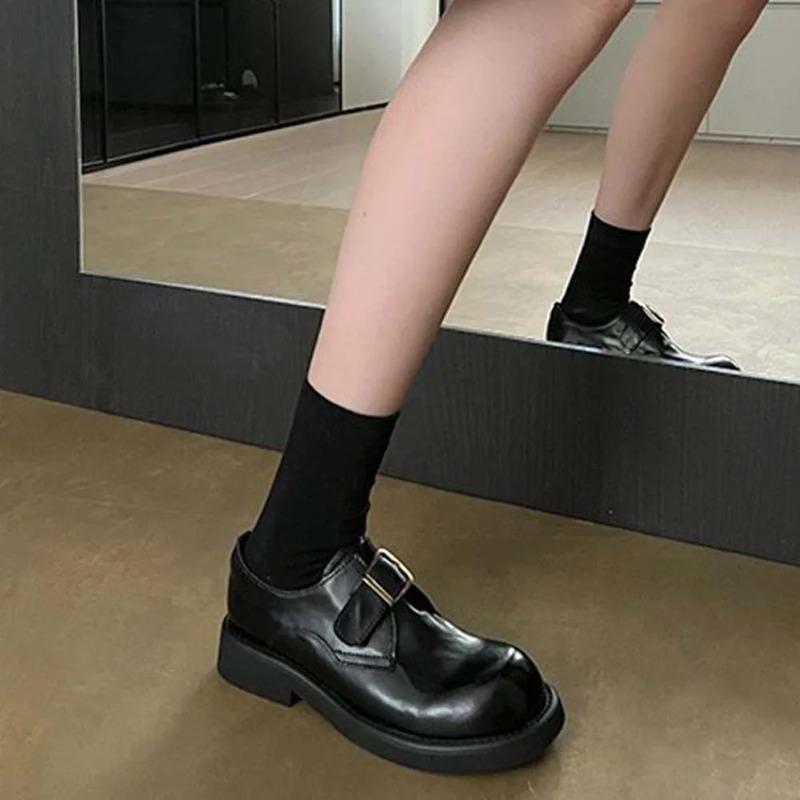 Fashion Soft Leather Round Toe Women's High Heels, Comfortable Fashionable Suitable for Women's Shoes All Year Round