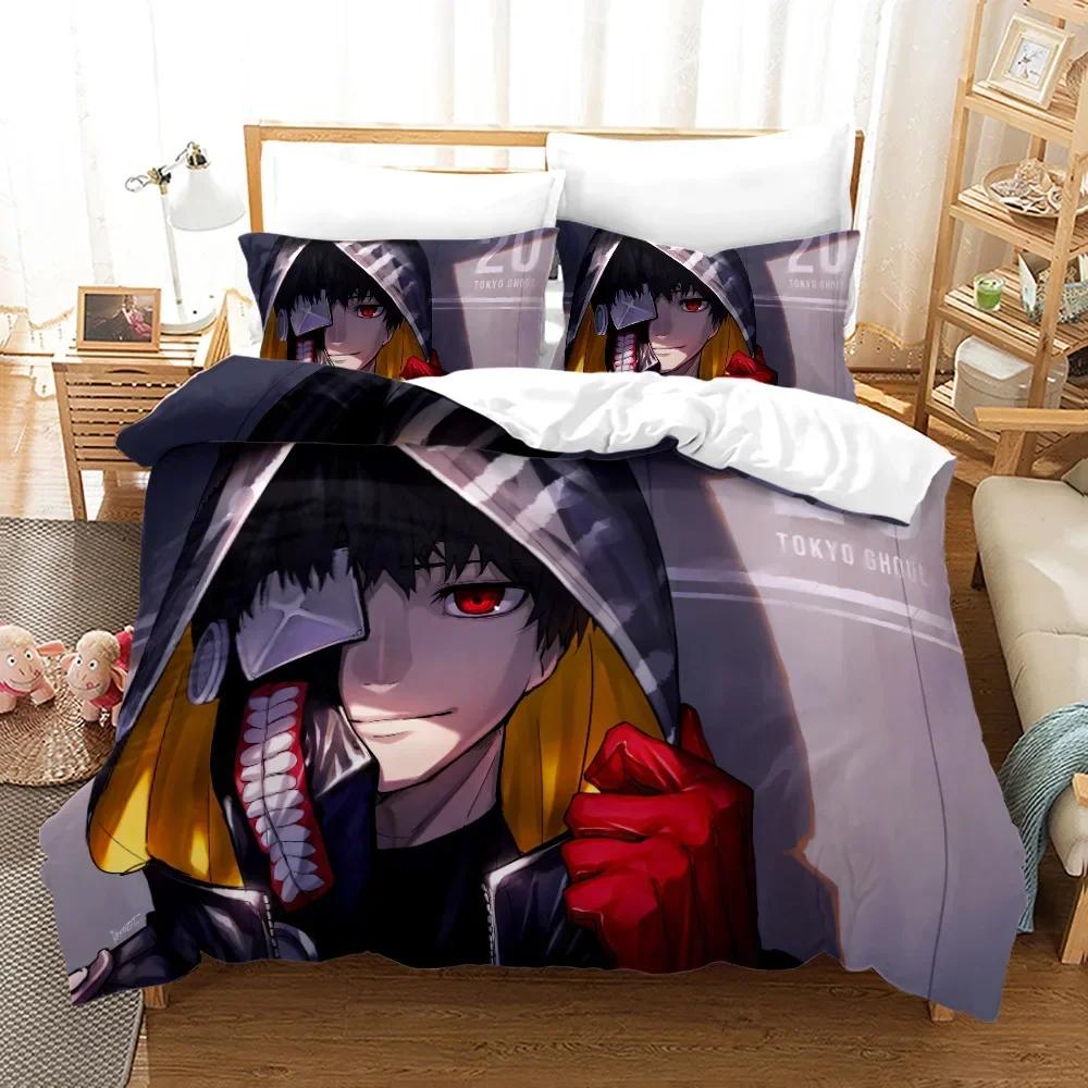 Tokyo Ghoul Kaneki Ken Comfortable Duvet Quilt Cover Pillowcase Bedding Set Children Bedroom Decoration Home Textile